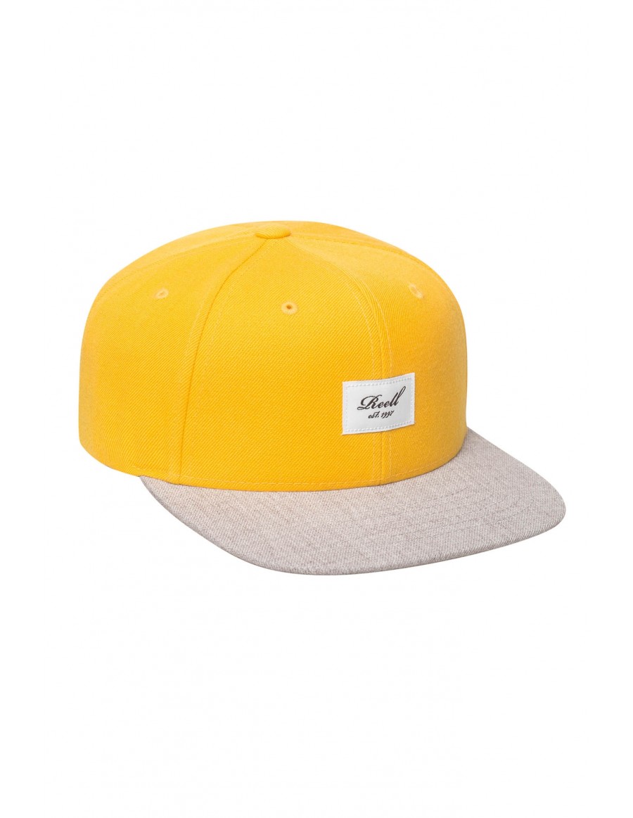 Reell 6 panel Pitchout snapback Yellow / Heather Light Grey